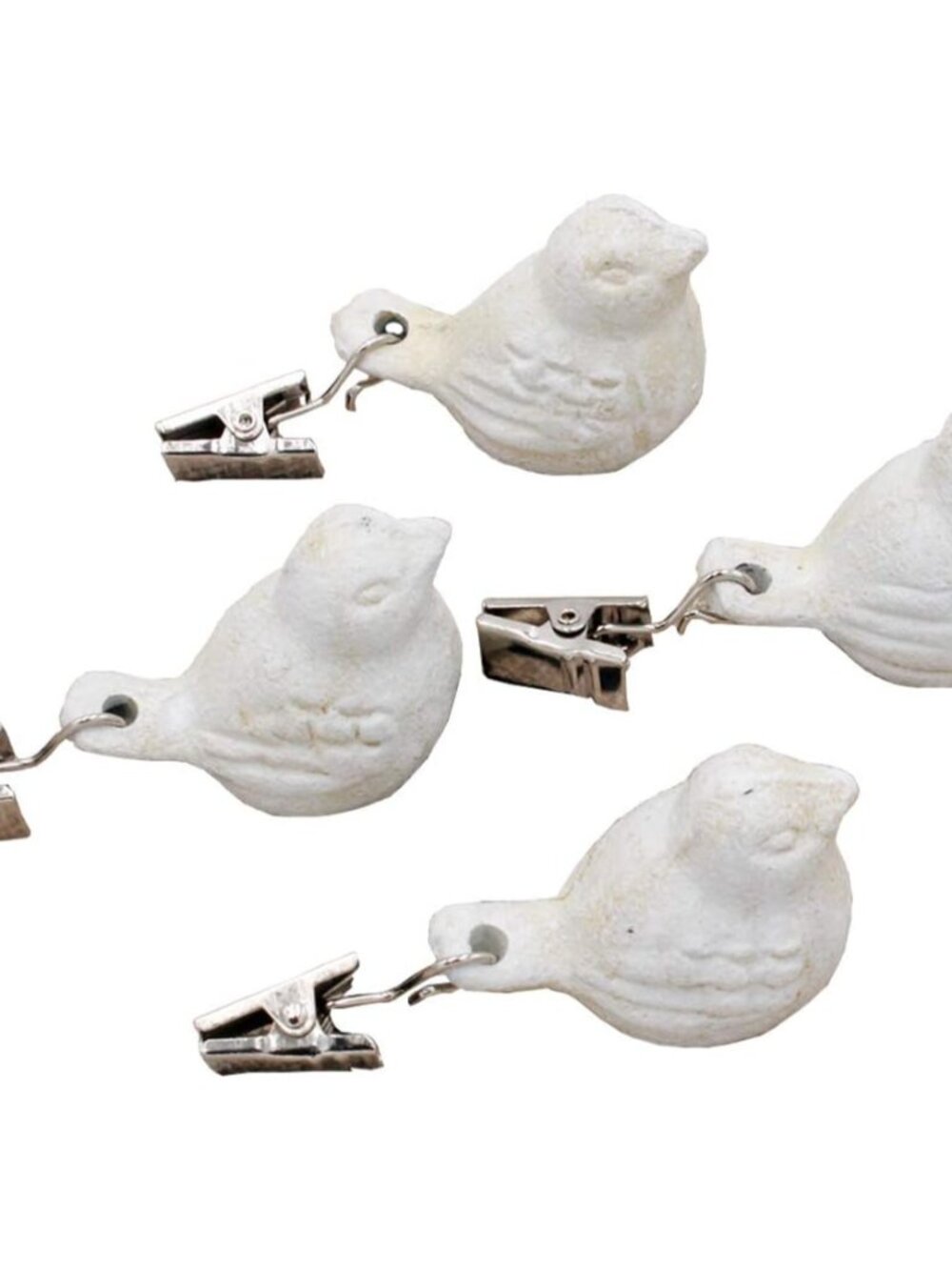 Set of 4 Tablecloth Weights with Bird Tablecloths Heavy White